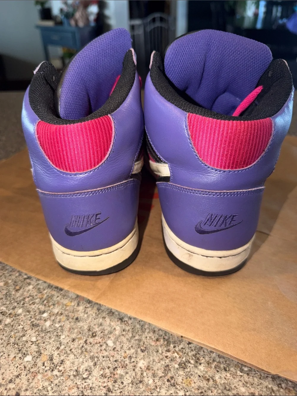Nike High-Top Sneakers in Purple, Pink & Black